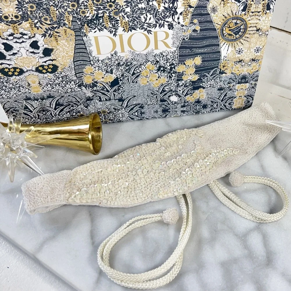 Christian Dior Vintage Hand Beaded & Sequin Intricate Belt
